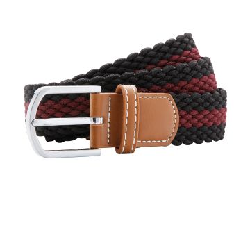 Two-colour stripe braid stretch belt