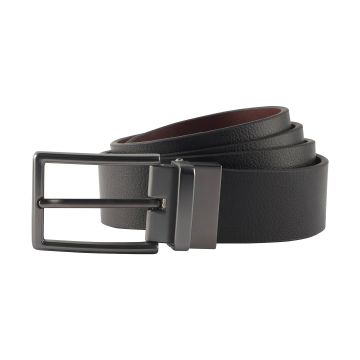 Men's two-way leather belt - Black/Brown - One size