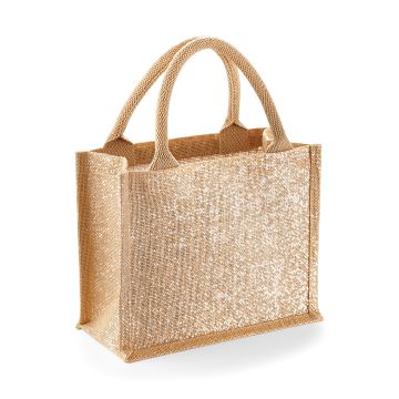 Shimmer jute mini gift bag - Natural Gold - One size