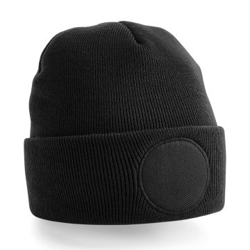 Circular patch beanie