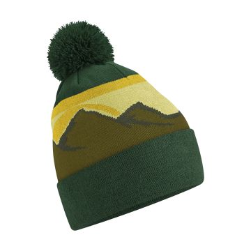 Mountain peaks pom pom beanie