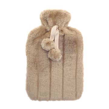 Luxury classic faux fur hot water bottle and cover