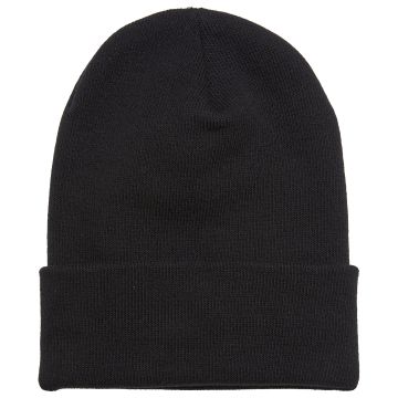 Heavyweight organic long beanie - Black - One size